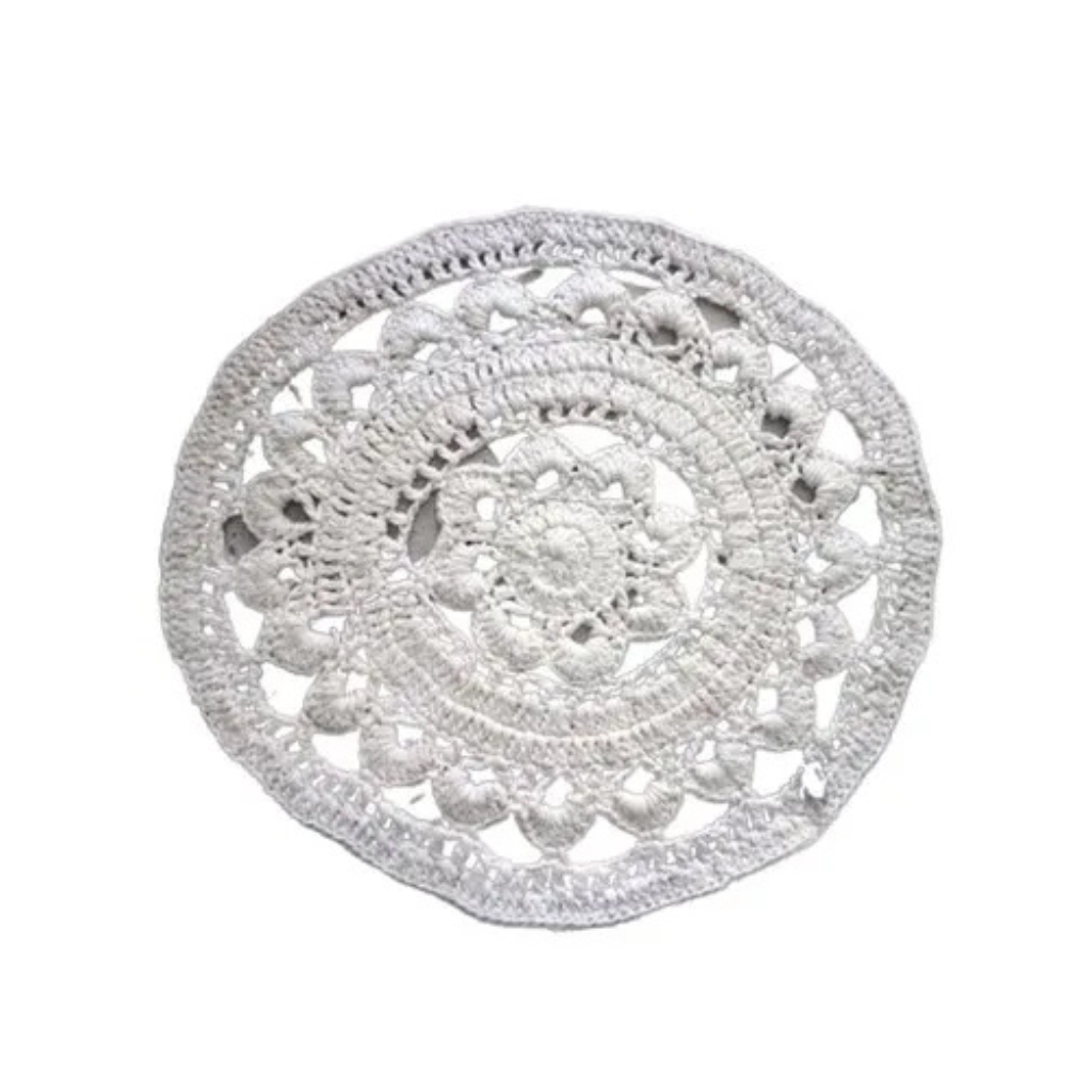 Untitled design - 2026-03-25T172907.269 White Crochet Knitted Coaster - Image 1